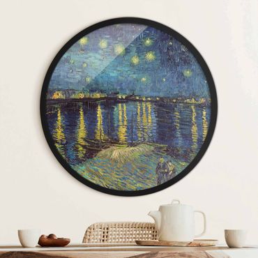 Okrągły obraz w ramie - Vincent Van Gogh - Starry Night Over The Rhone