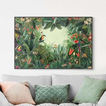 Wymienny obraz - Kolorowa dżungla w stylu vintage