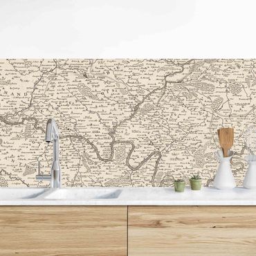 Panel ścienny do kuchni - Mapa Francji w stylu vintage
