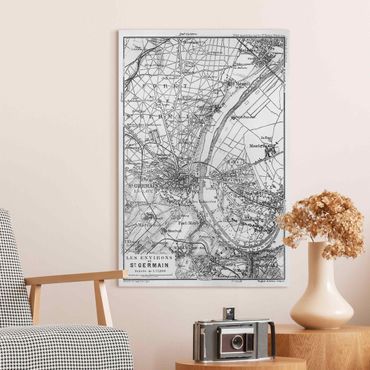 Obraz na płótnie - zabytkowa mapa St Germain Paryż