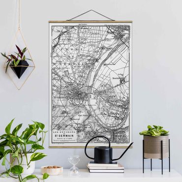 Plakat z wieszakiem - zabytkowa mapa St Germain Paryż