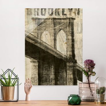 Obraz na szkle - Vintage NY Brooklyn Bridge