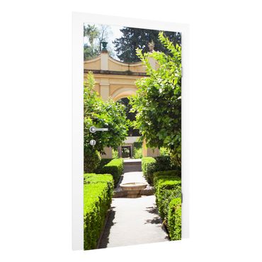 Okleina na drzwi - Ścieżka ogrodowa w Alhambrze