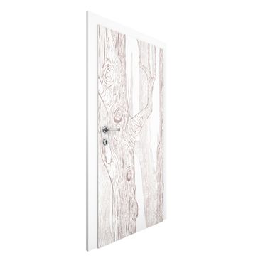 Okleina na drzwi - Nr MW2 Living Forest Biało-brązowy