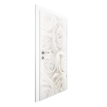 Okleina na drzwi - Białe róże
