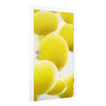 Okleina na drzwi - Citrony w wodzie