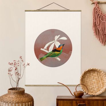 Plakat z wieszakiem - Kolaż z ptakami w kole II