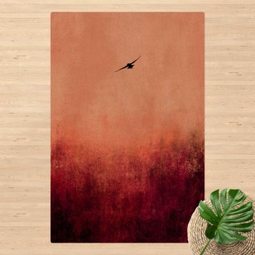 Mata korkowa - Ptak na tle zachodzącego słońca