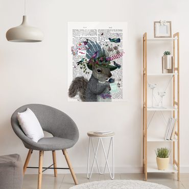 Obraz na szkle - Ptasznik - Wiewiórka z żołędziami