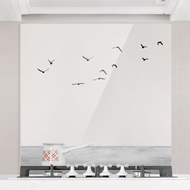 Panel szklany do kuchni - Migracja ptaków na południe