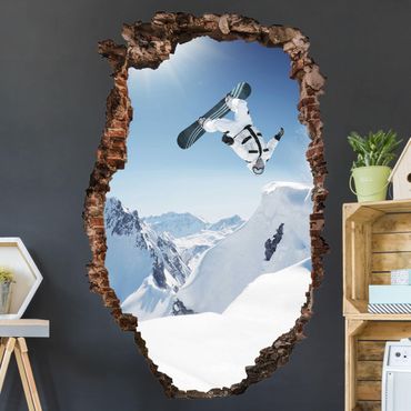 Naklejka na ścianę - Latający snowboardzista