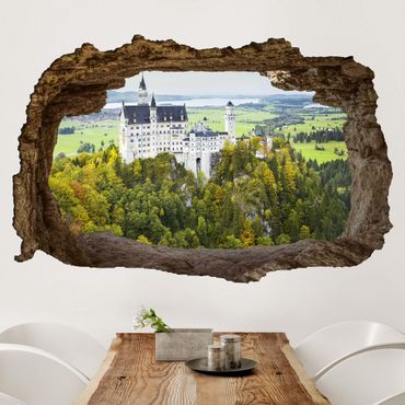 Naklejka na ścianę - Zamek Neuschwanstein Panorama