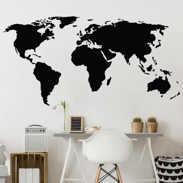 Naklejka na ścianę - Mapa świata