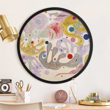 Okrągły obraz w ramie - Wassily Kandinsky - Capricious Forms