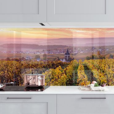 Panel ścienny do kuchni - Winnica o zachodzie słońca