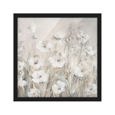 Plakat w ramie - Białe letnie kwiaty