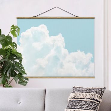 Plakat z wieszakiem - White Clouds In Sky Blue - Format poziomy 4:3