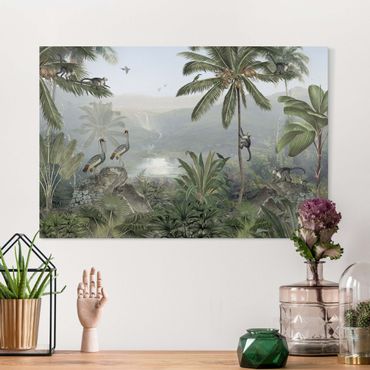 Obraz na płótnie - Daleki widok w głąb dżungli - Format poziomy 3:2
