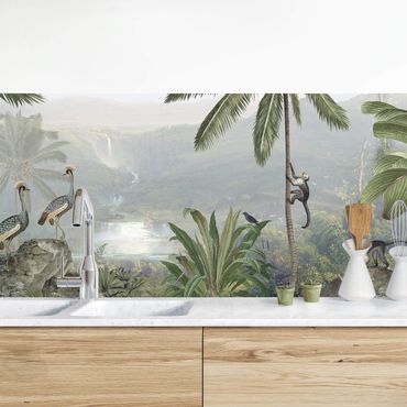 Panel ścienny do kuchni - Daleki widok w głąb dżungli