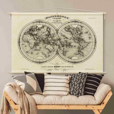 Makatka - World Map - French Map Of The Hemisphere From 1848