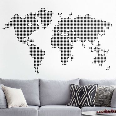 Naklejka na ścianę - Punkty na mapie świata