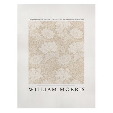 Obraz na płótnie - William Morris - Wzór chryzantemy beżowy - Format pionowy 3:4