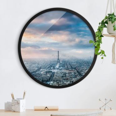 Okrągły obraz w ramie - Winter In Paris
