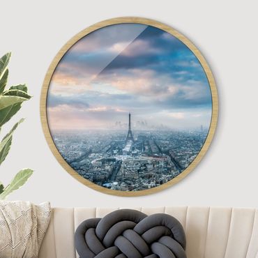 Okrągły obraz w ramie - Winter In Paris