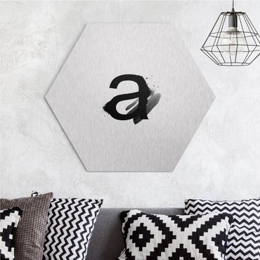 Obraz heksagonalny z Alu-Dibond - Pożądany list Akwarela czarna