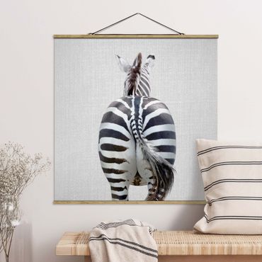 Plakat z wieszakiem - Zebra From Behind - Kwadrat 1:1