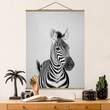 Plakat z wieszakiem - Zebra Zilla Black And White - Format pionowy 3:4