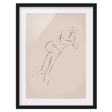 Plakat w ramie - Rysunek Leżący nago