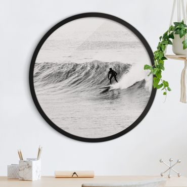 Okrągły obraz z ramką - Czas na surfing