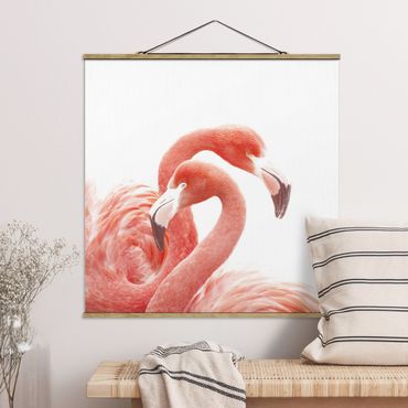 Plakat z wieszakiem - Dwa flamingi