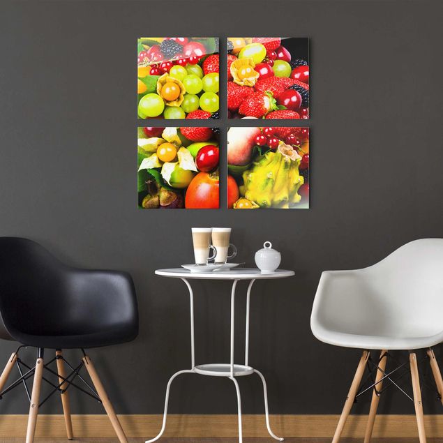 Obrazy na szkle kwadrat Owoce tropikalne