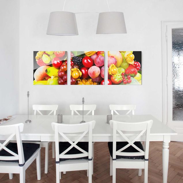 Obrazy na szkle kwadrat Kolorowe owoce egzotyczne