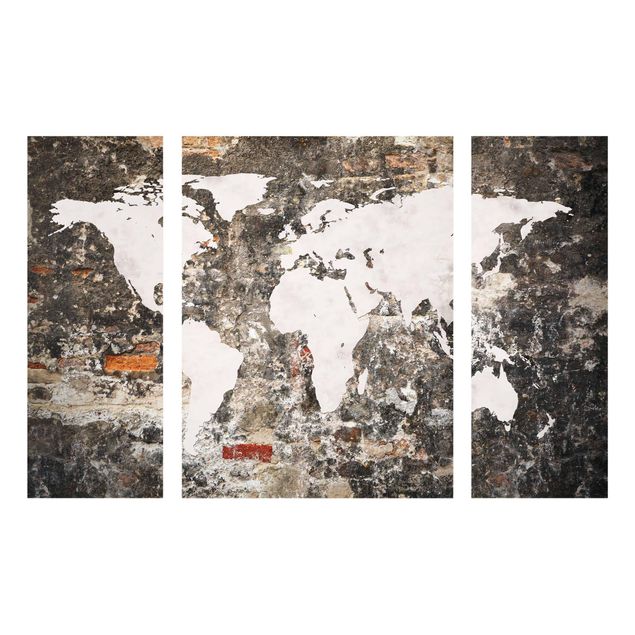 Obrazy na szkle mapy Stara ścienna mapa świata