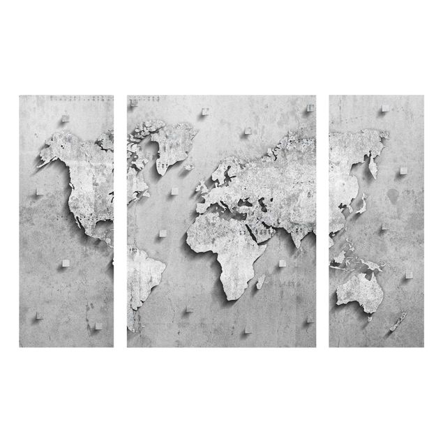 Obrazy na szkle mapy Mapa świata z betonu