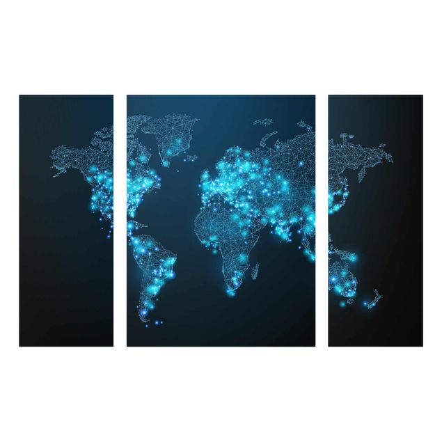 Obrazy na szkle mapy Połączony świat Mapa świata