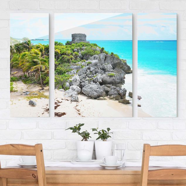 Obrazy na szkle wybrzeże Wybrzeże Karaibskie Ruiny Tulum