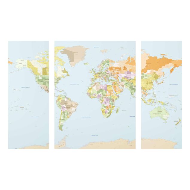 Obrazy na szkle mapy Polityczna mapa świata