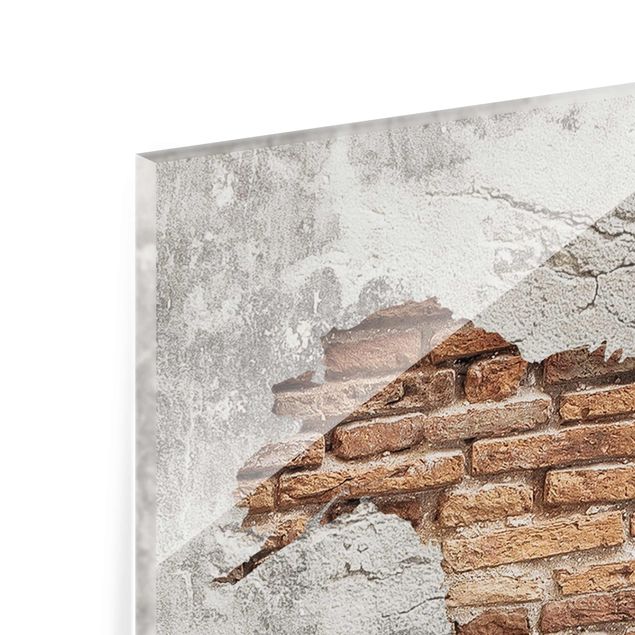 Nowoczesne obrazy do salonu Mapa świata Shabby Concrete Brick