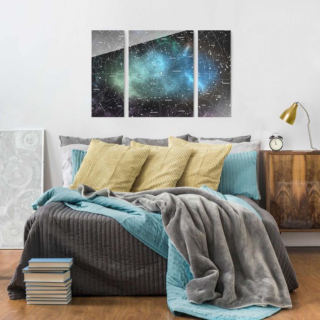 Obrazy na szkle poziomy Obrazy gwiazd Mapa mgławic galaktyk