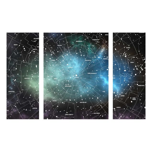 Obrazy na szkle mapy Obrazy gwiazd Mapa mgławic galaktyk