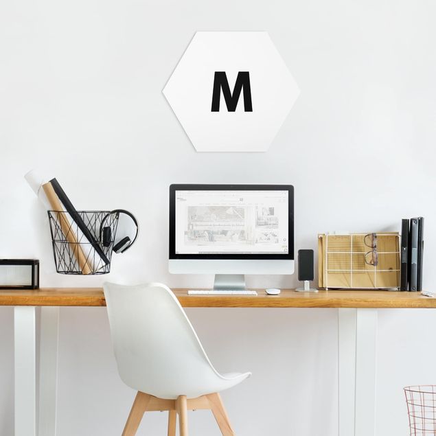 Obrazy nowoczesne Biała litera M