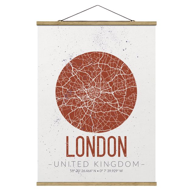 Obrazy powiedzenia Mapa miasta Londyn - Retro