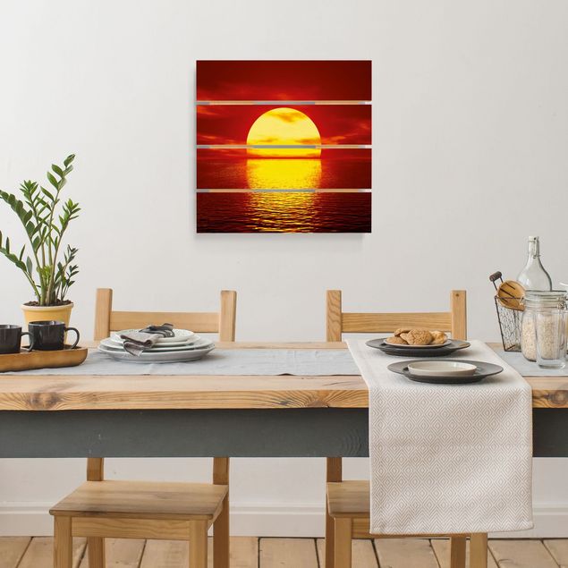 Obrazy na drewnie Fantastyczny zachód słońca