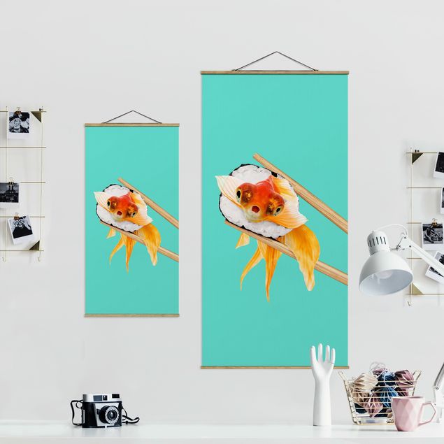 Obrazy artystów Sushi z złotą rybką