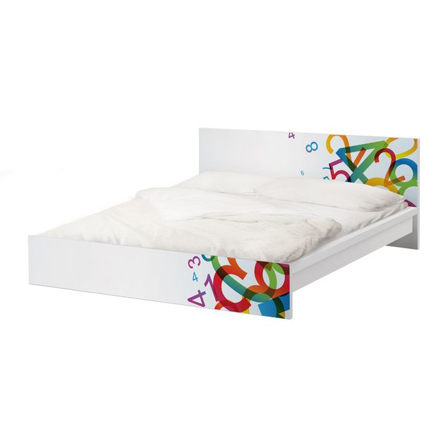 Okleina meblowa IKEA - Malm łóżko 180x200cm - Kolorowe liczby