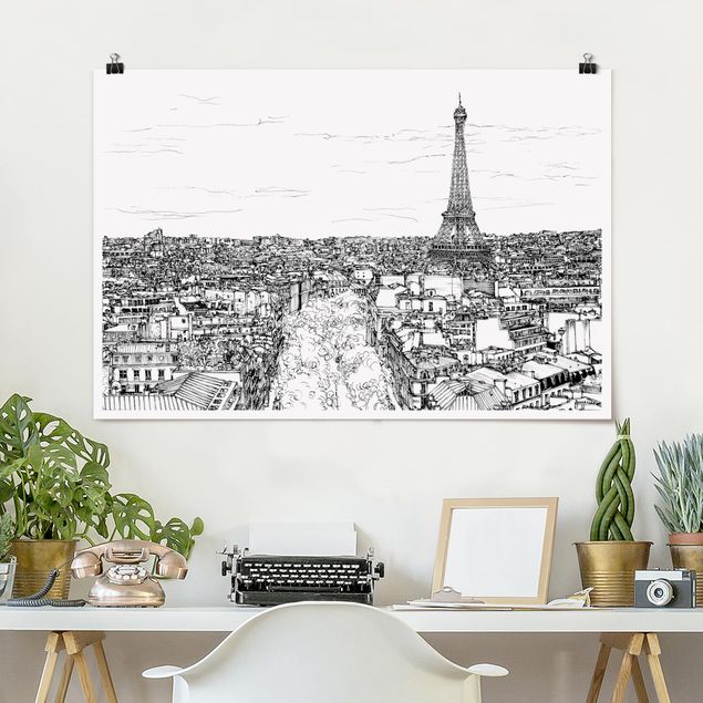 Dekoracja do kuchni Studium miasta - Paryż